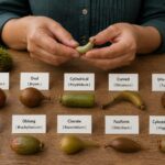 A woman holding a moss capsule with various shapes displayed on a table