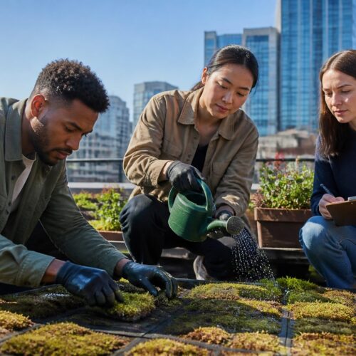 Moss Propagation on Rooftops: Wind, Sun, and Moisture Strategies for Urban Spaces