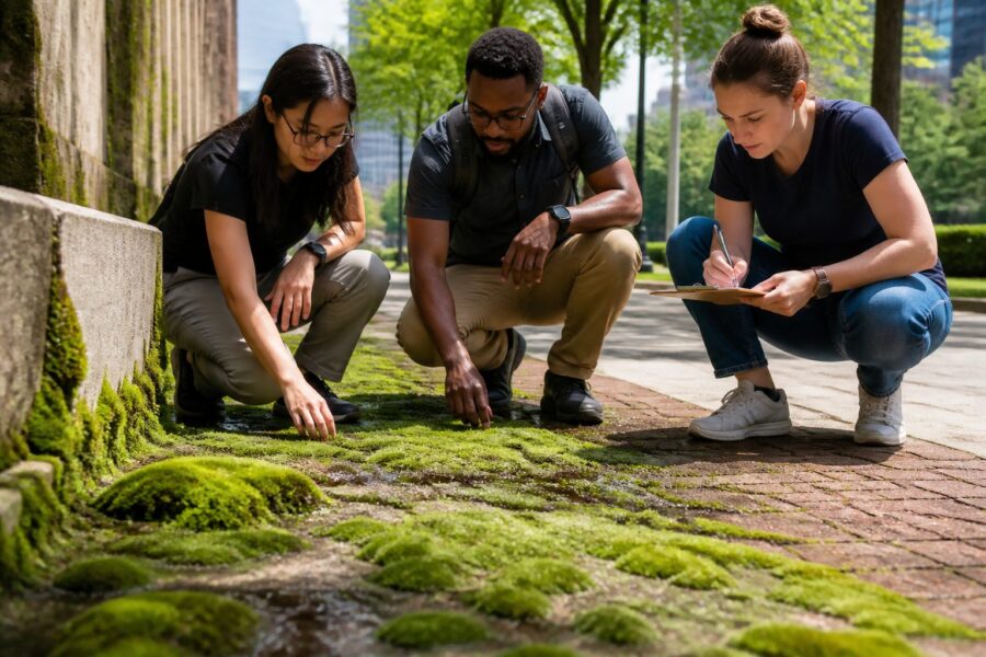 Moss, Albedo, and Urban Surfaces: How Color and Moisture Change Heat Absorption