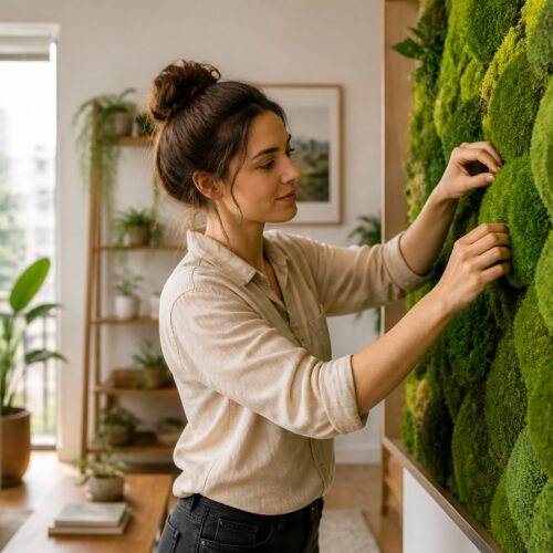 Using Moss Walls for Passive Humidity Buffering in Apartments and Studios
