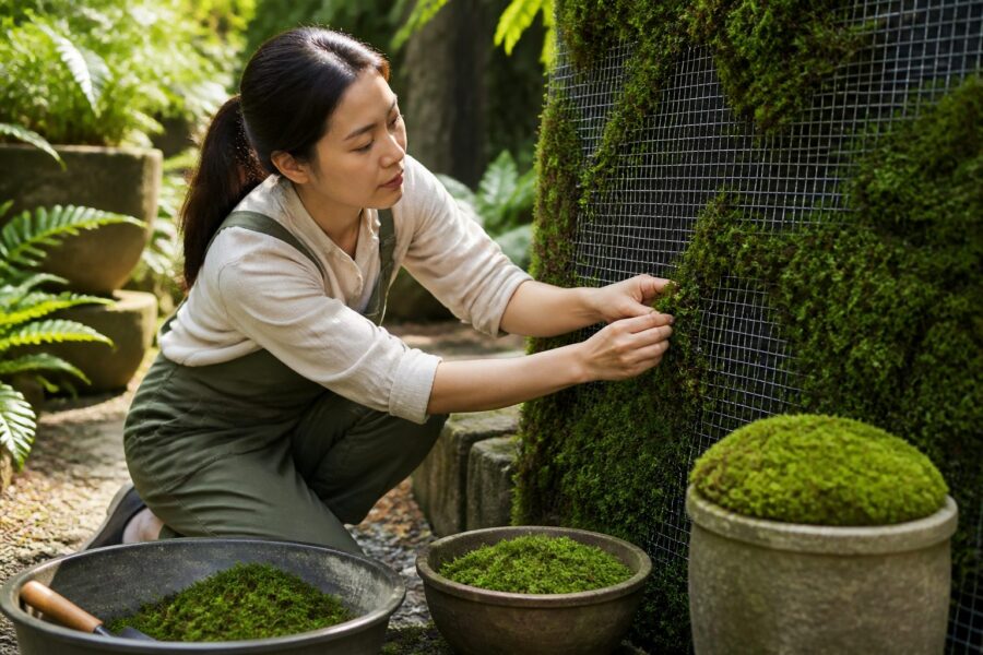 Propagating Moss With Mesh: A Stable Method for Slopes, Pots, and Vertical Surfaces