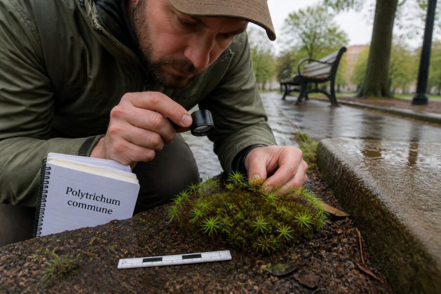 Polytrichum commune Identification: The Star Moss You Find in Damp City Parks
